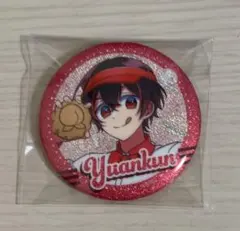カラフルピーチ ゆあんくん ダイナー缶バッジ 赤色グリッター