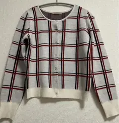 dazzlin チェック柄ニットカーディガン