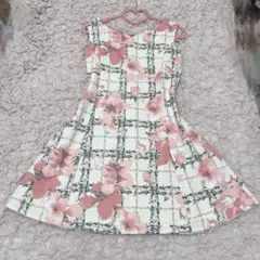 tocco closet フラワープリントハートネックワンピース