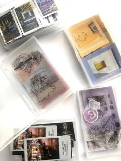 ほぼ未使用 コラージュ素材 まとめ売り 5点セット ケース付き 大量 おしゃれ