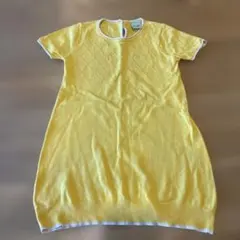 FUB イエロー ダイヤモンド模様 半袖ワンピース