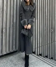 rienda マルチWAYフェイクファーニットワンピース ロング リエンダ 秋冬