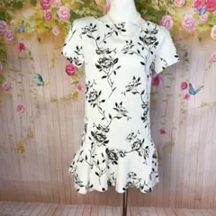 【美品】ZARA ザラベーシック 花柄 ストレッチ ワンピース (S程度)