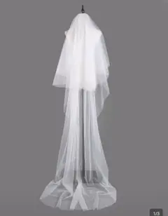 ロングウェディングベール　 コーム付き