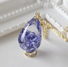1806.スワロ入り♡ しずく型レジンネックレス♡