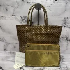 (美品)大人気、アンテプリマ、イントレッチオ、ワイヤーバッグ、人気色、ゴールド