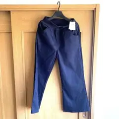 HUG.U ネイビー チノワイドパンツ トール丈　新品未使用　Lサイズのサムネイル