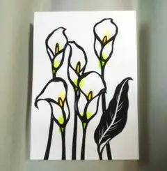 【切り絵】原画　B5サイズ　calla lily
