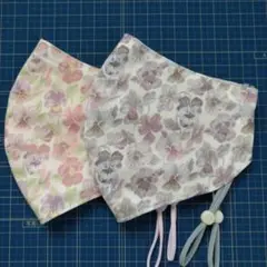 ハンドメイド　立体マスク　リバティ生地使用　タナローン　2枚セット　J09