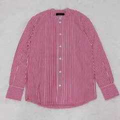 CABaN　THOMAS MASON　ストライプ　ピンタックバンドカラーシャツ