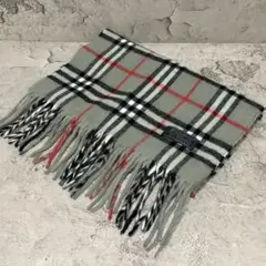 極美品 バーバリー BURBERRY マフラー ノバチェック ラムウール100%