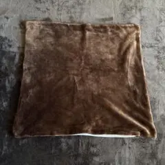 ブラウン ベロアクッションカバー　55×54㎝