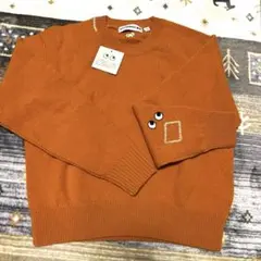 ユニクロ　アニヤハインドマーチ　プレミアムラムクルーネックセーター　Sオレンジ