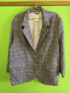 チェック柄 テーラードジャケット EUR XL