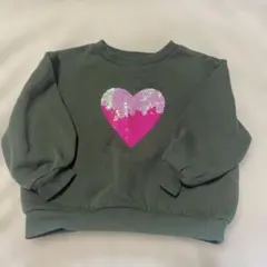 H&M ハートスパンコール トレーナー 98cm