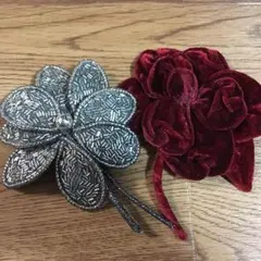 花形ブローチ(コサージュ)2個セット