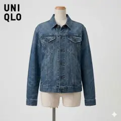 ユニクロ UNIQLO Gジャン デニムジャケット インディゴ L 古着 春秋冬