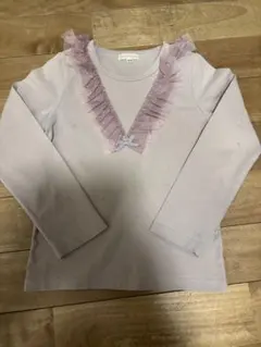 フリル付きVネック長袖カットソー 120cm