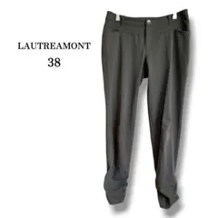 【LAUTREAMONT】ストレッチスキニーパンツ　サイドギャザー　カーキ系のサムネイル