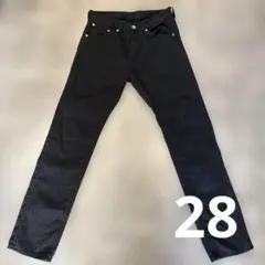 GU メンズ　ブラックストレートパンツ　28