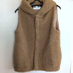 Samansa Mos2 ベージュ フード付きベスト