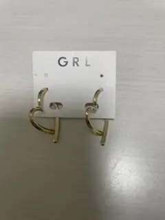 GRL ゴールド フープピアスのサムネイル