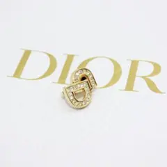 美品 Dior ディオール CD ロゴ ラインストーン ゴールド イヤリング