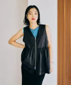 ブラック ジッパーベスト Fサイズ