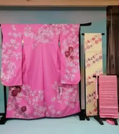 振袖 セット 3 成人式 ピンク 花柄