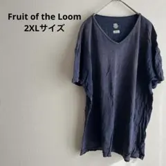 Fruit of the Loom 【2XL】Vネック半袖Tシャツ