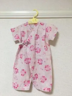 値下げ！甚平 ロンパース 女の子　　ミキハウス　　M（70〜80㎝）