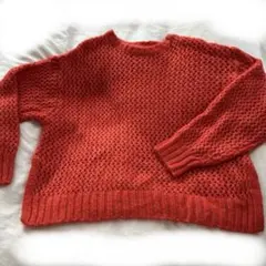 オレンジ ニット