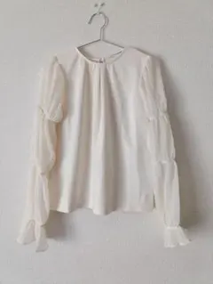 きれいめトップス シースルー ホワイトトップス 白 セゾンドパピヨン