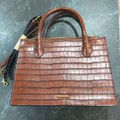 MOUSSY　ブラウン クロコダイル風 ショルダーバッグ
