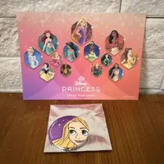 ディズニープリンセスパーティモーメント　ラプンツェル缶バッチ　ポストカード