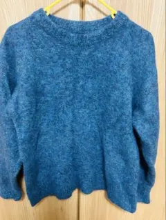 青色 ウールセーター Lサイズ