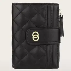 ブラック キルティング 二つ折り財布