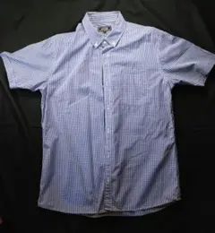 古着　BEAMS　ギンガムチェック半袖シャツ　サイズＬ