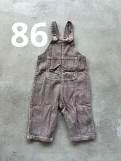 H&Mコーデュロイオーバーオール 86cm グレージュ