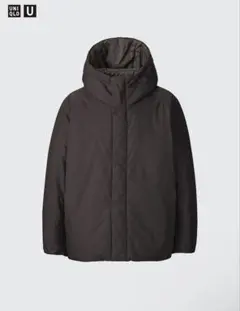 ユニクロU パフテックボリュームパーカ　38DARK BROWN S