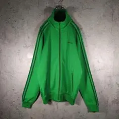 80s adidas 万国旗タグ トラックジャケット ジャージ 緑 アディダス