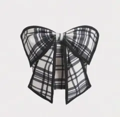 SHEIN MOD リボン飾り付きグリッドパターンストラップレストップ