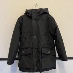 ブラック130 フェザー＆ダウンモッズコート フード付き