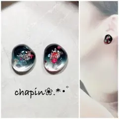 （ 2288 ） カボション ミックス レジン ピアス イヤリング