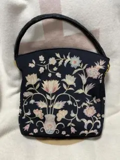 OKAJIMA 岡重　皇室御用達　 花柄和装用バッグ 黒