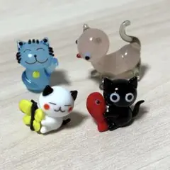 ガラス細工　ネコちゃんセット