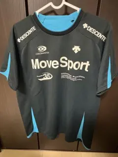 DESCENTE Move Sport Tシャツ L ブラック/ブルー