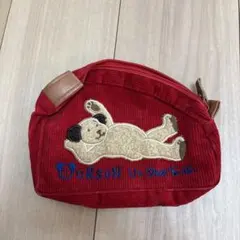 コーデュロイ素材のポーチ