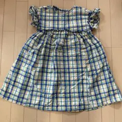 ブリーズ　半袖ワンピース　チェック柄　フリル