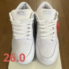 Supreme®/Nike® SB Dunk Low White 26.0cm
